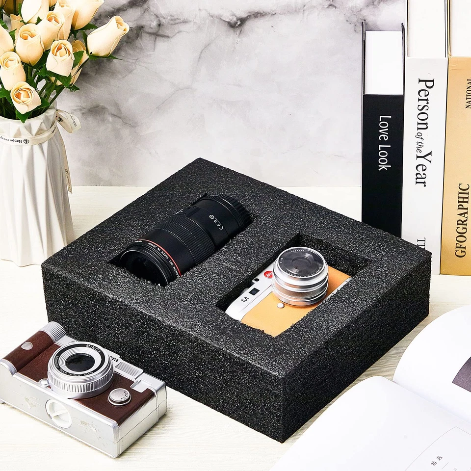 Inserciones de espuma de polietileno personalizables negras para embalaje 12" x 10" x 3,125" 2 piezas Foto 4 de 4