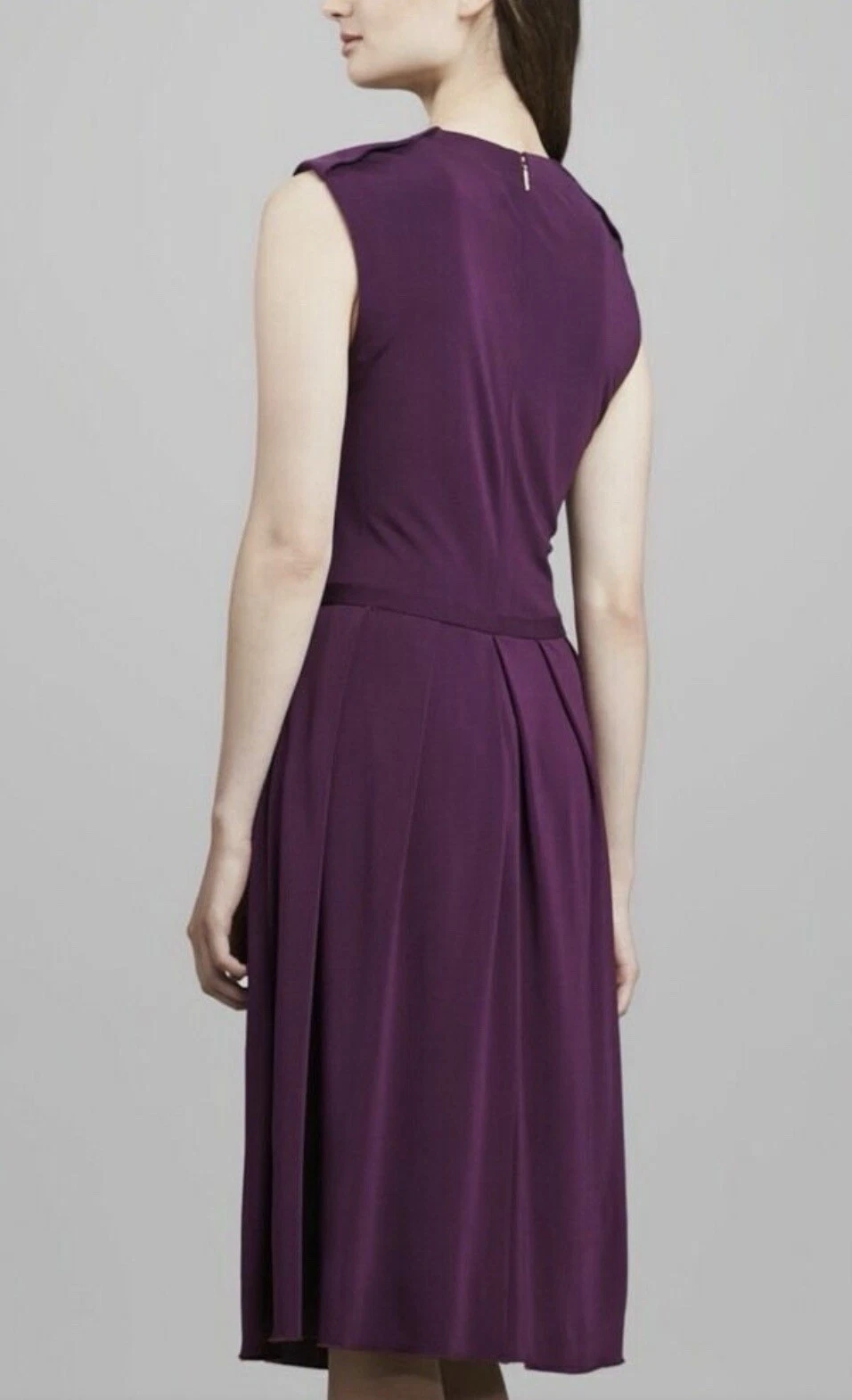 Abito donna Tory Burch Wild Plum Eva gioiello scollo impreziosito taglia XS