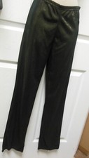 Gold foiled black bootcut jazz pants soft ladies sizes 7852