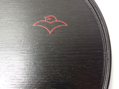 Japanese antique vintage Zohiko black lacquer wood round tea tray chacha - Picture 4 of 8