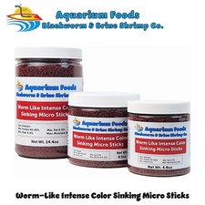 Worm Like Intense Color Enhancing Sinking Micro Sticks for All Fish. Round JAR
