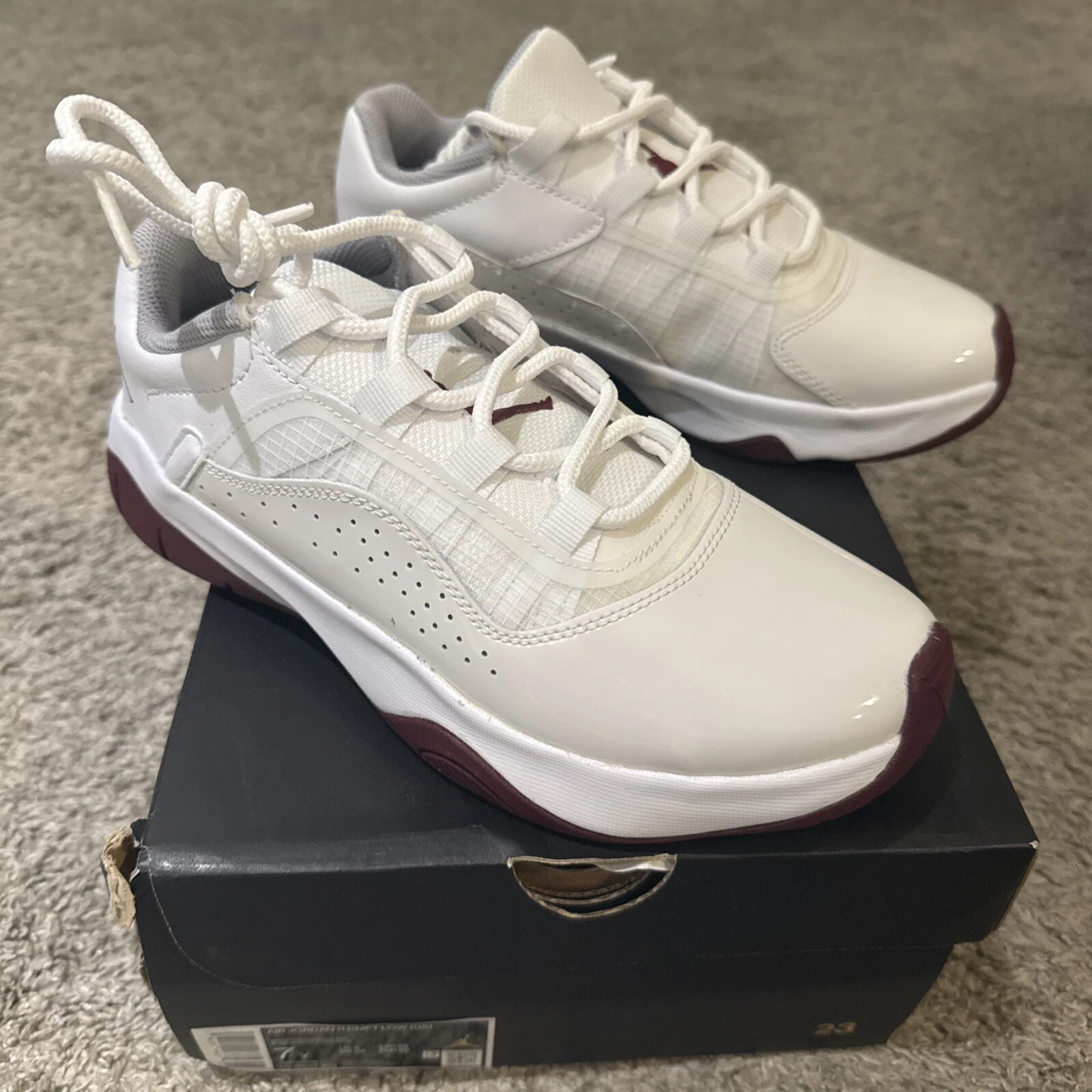SCARPE AIR JORDAN 11 CMFT BASSE CASUAL (GS) bianco rosso ciliegio taglia 7 anni