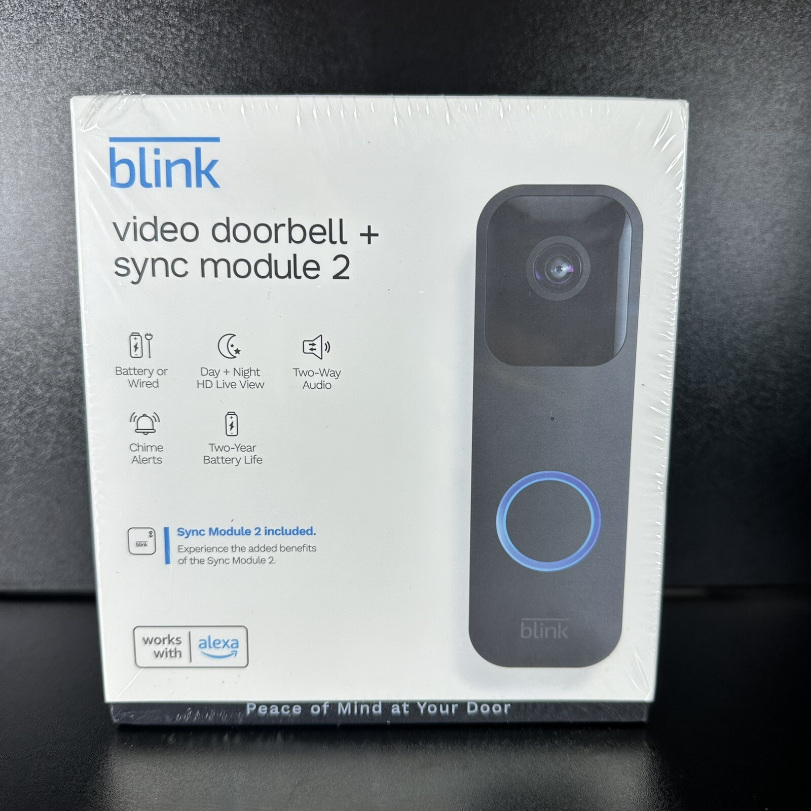 Blink Video Doorbell + Sync Module 2 Smart Video Doorbell with Alexa [Brand New]-image