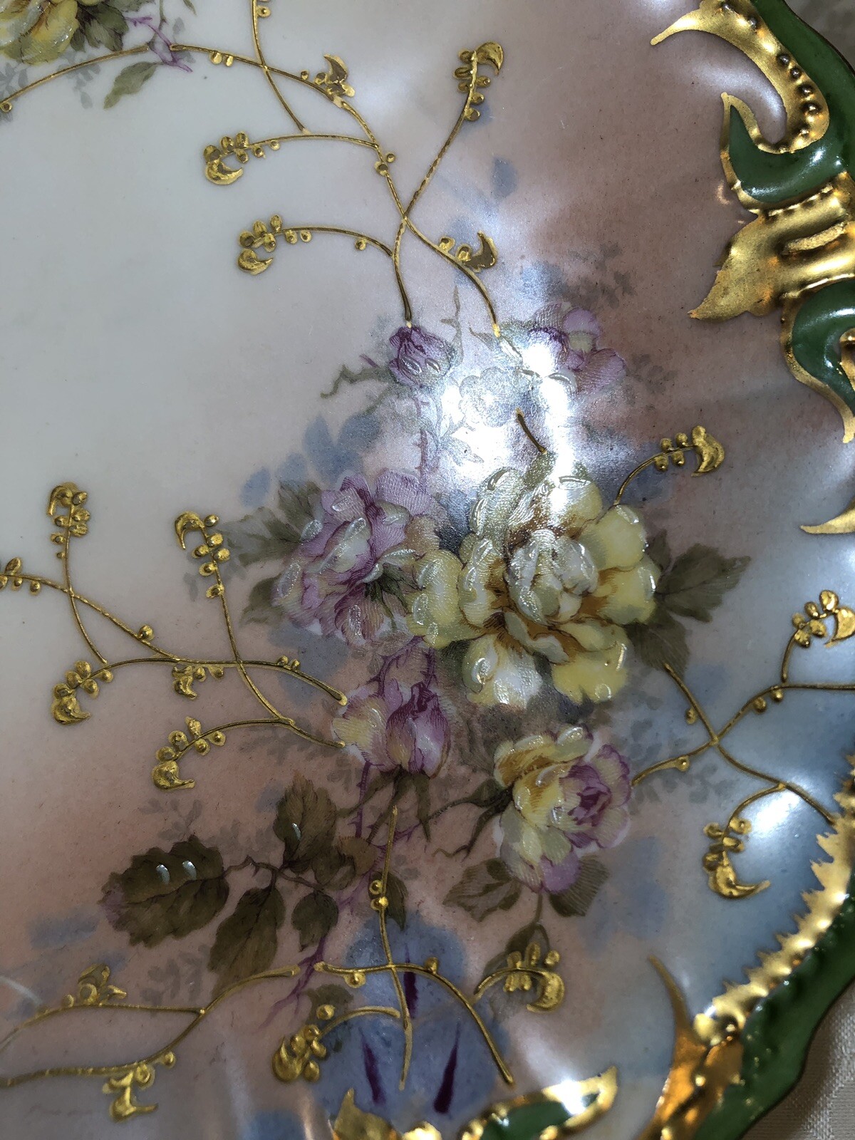 LIMOGES,AK France, Plate Flowers,Gold Trim,9 1/2” eBay