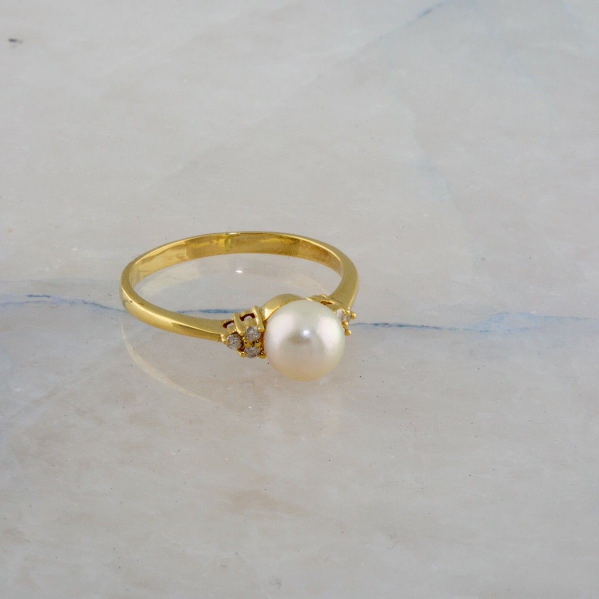 14K Vergoldete Ringe Mit Zirkonia & Perlen – Hypoallergen, Größe 6-8, Für Damen & Mädchen