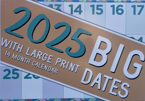 2025 A4 BIG DATES WITH LARGE PRINT 14 Months Calendar