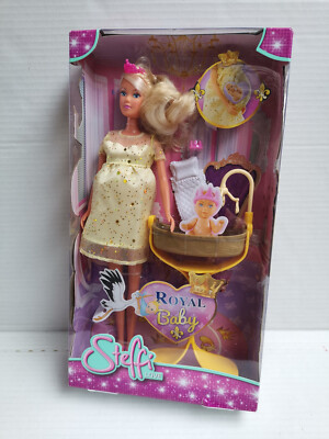 Steffi Love Royal Princess Pregnant 11'' Doll Baby Cradle Simba Set