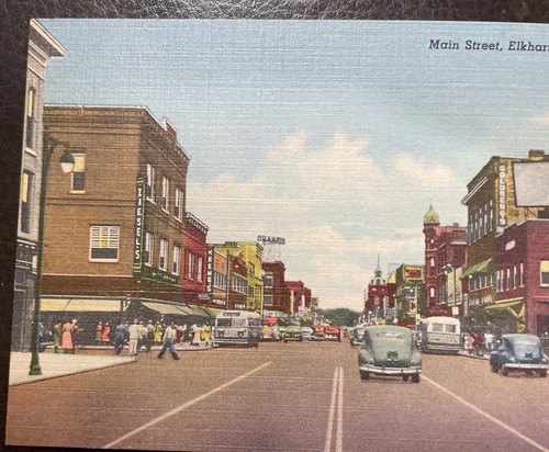 Main Street, Elkhart, Indiana Vintage Postcard - Picture 4 of 4