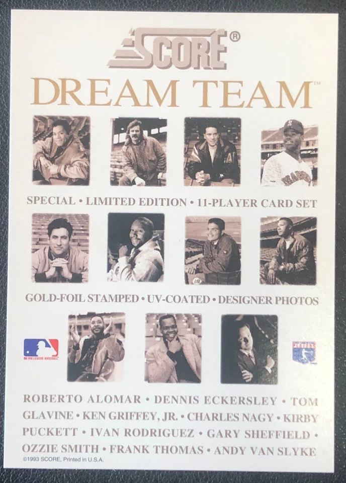 (2)x 1993 Score Dream Team Insert Redemption Baseball Trading Card Set LOT #1-11 - Image 3 of 3