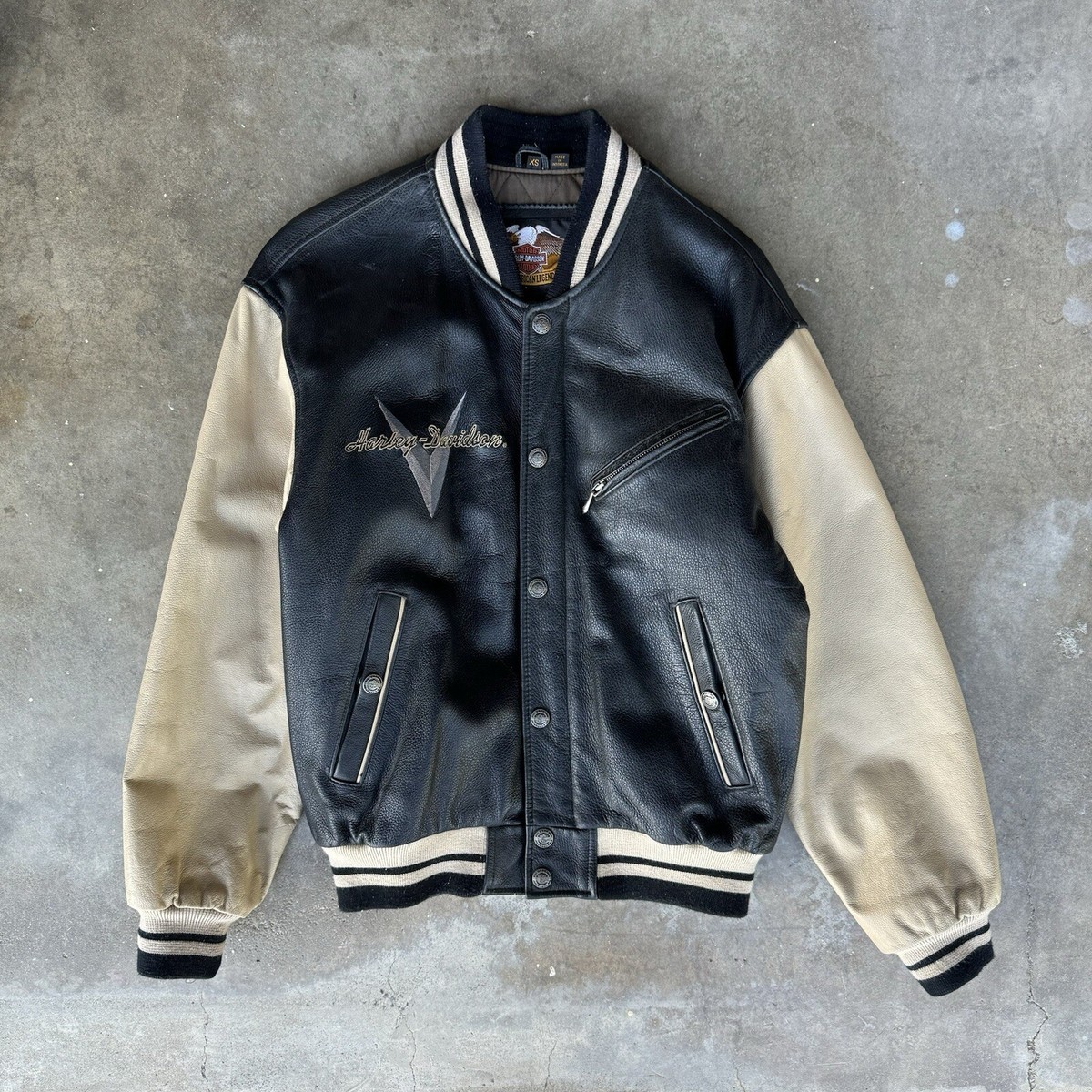 Vintage Harley Davidson Leather Jacket Classic Varsity Style Vintage Harley Davidson Leather Jacket Classic Varsity Style