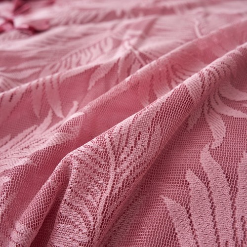Tache 6 Piece Fancy Satin Pink Royal Dreams Ruffled Floral Comforter Bedding Set - Picture 7 of 11