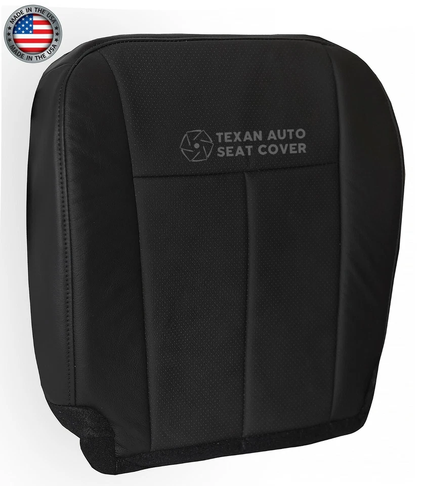 Ford Expedition Limited 2011 parte inferior del conductor cubierta de asiento de cuero perforado negro Foto 2 de 4