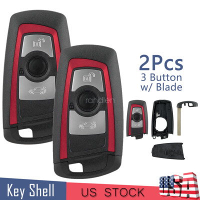 2 Red 3B Smart Key Fob Case Cover for BMW 1 3 5 7 Series F30 F32 F22 F10 F80 F82