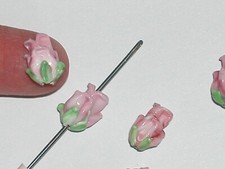 1pc small Glass Light swirl Rose flower pendant Lampwork charm bead findings NEW