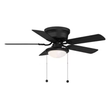 Hugger 44 In. LED Indoor Matte Black Ceiling Fan with Light Kit