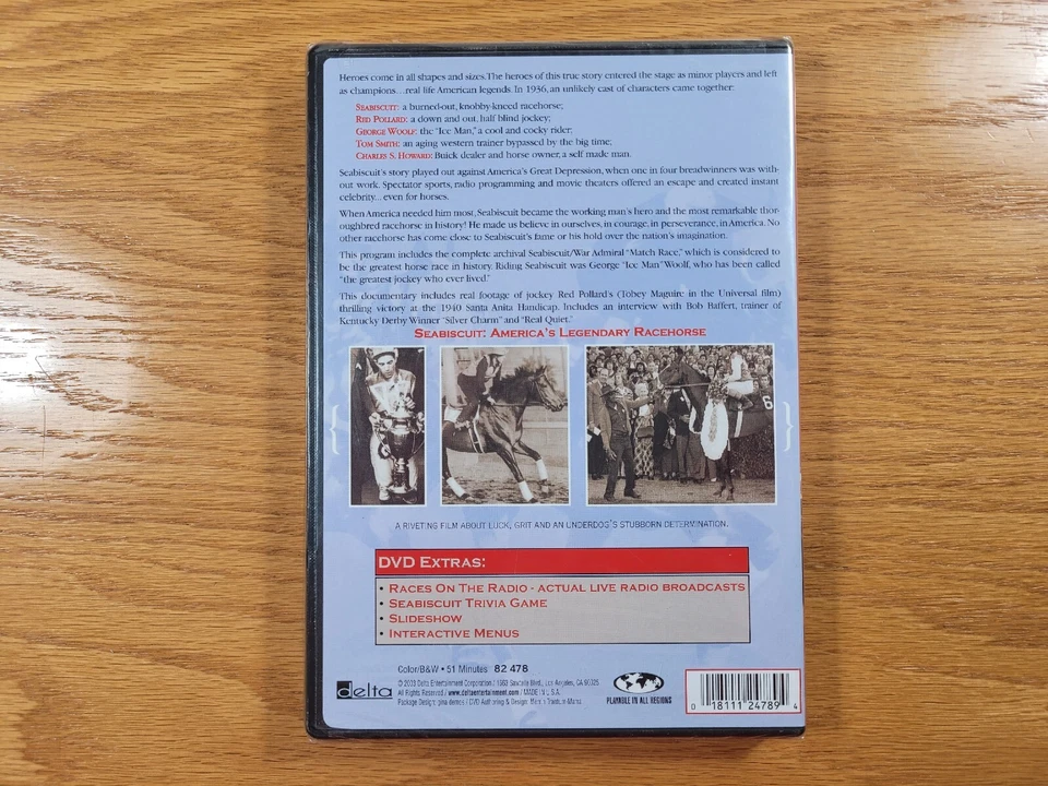 Seabiscuit - America's Legendary Racehorse (DVD, 2003) - BRAND NEW, STILL SEALED Foto 2 de 3