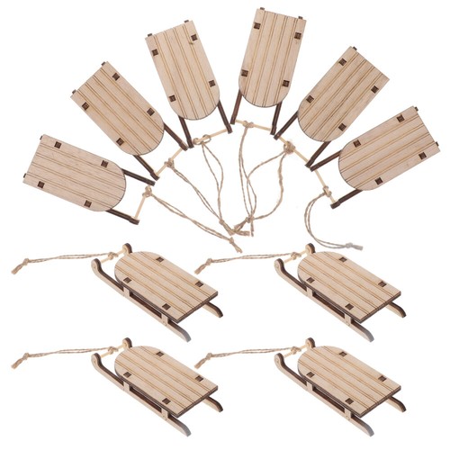 10 sztuk Sanie Ornament Choinka Miniaturowe narty śniegowe Wiszące biuro - Zdjęcie 3 z 12