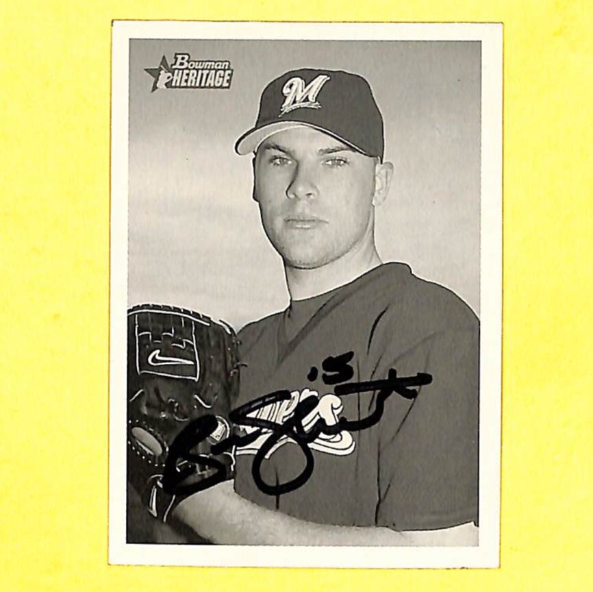 Ben Sheets Signed Auto Autograph 2001 Bowman Heritage Card #114 Brewers