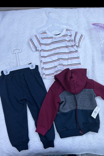 Toddler Kids Boy 3 Pieces Fleece Jogger Set, Shirt, Sweater Cotton Size 24 Month - Picture 3 of 3