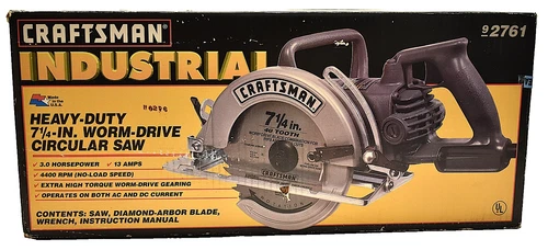 NEW Vtg Sears CRAFTSMAN 7-1/4" Worm Drive Saw AC / DC Circular Industial 13 AMP