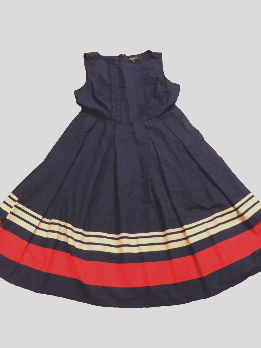 nautical skater dress Free People Nautical Knotty Applique Striped Fit-N-Flare Skater Dress Pink XS