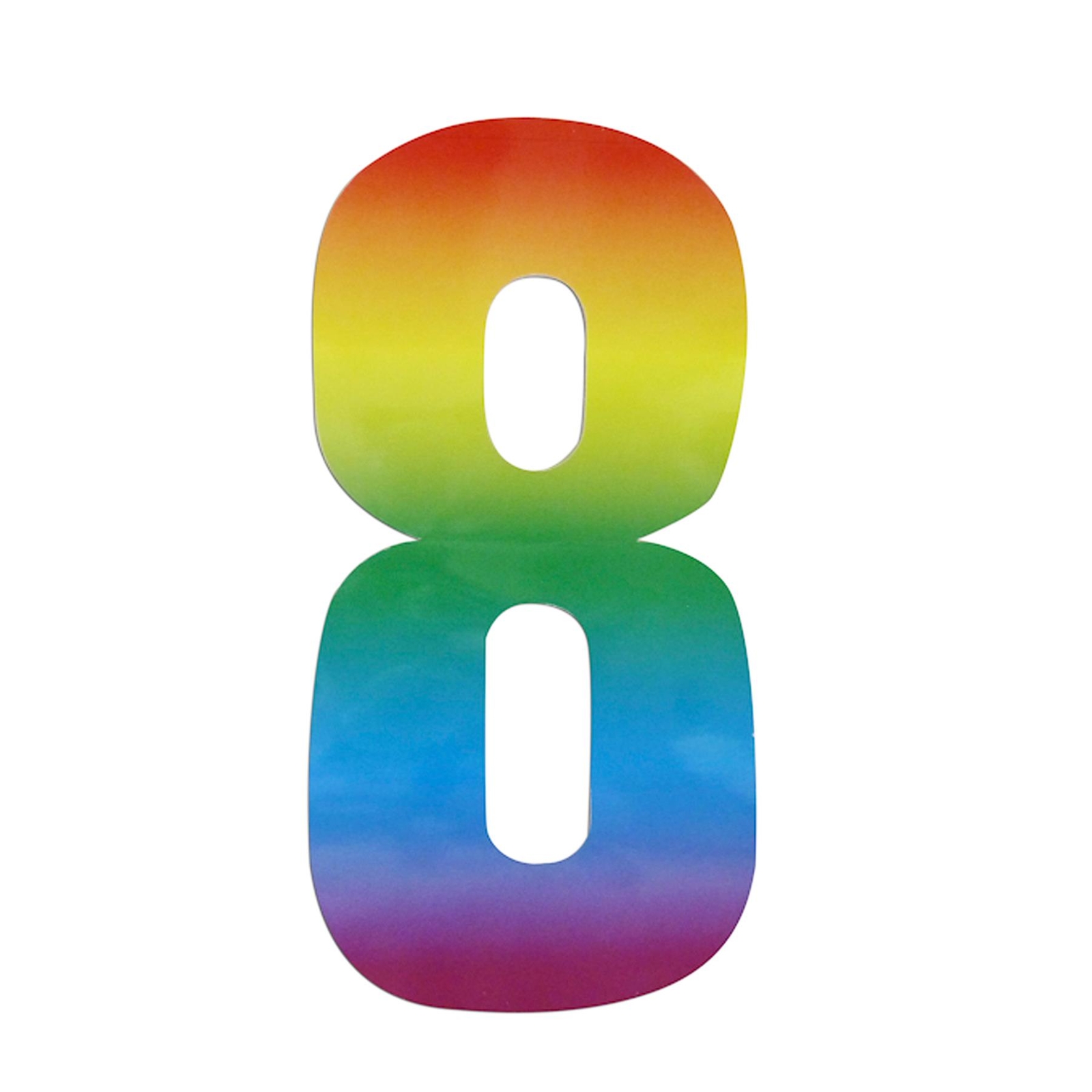 Wheelie Bin/Recycling Box Number Sticker Label - Rainbow - 8