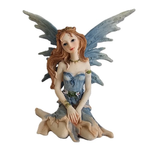 11cm Sitting Enchanted Fairy Glitter Wings Garden Ornaments Statue Figurine - Bild 4 von 17