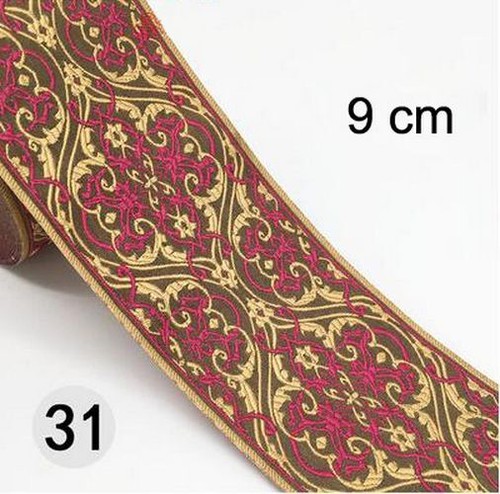 1M Floral Jacquard Ribbon Clothing Lace Fabric Garment Craft Decorative Ribbons - Picture 13 of 44