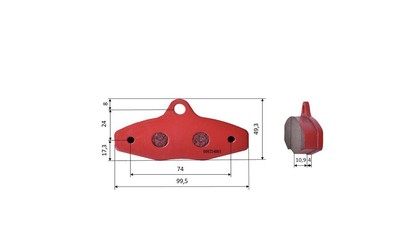 Set of brake pads (2 units), for EA Comp./Birel/First Kart, rear (510)