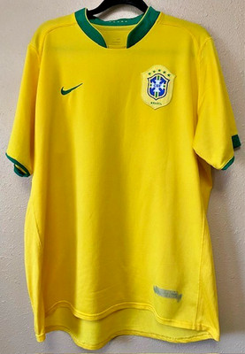 Nike Brazil #10 Soccer Jersey -Yellow/Green - RN#56323 - Men's XL