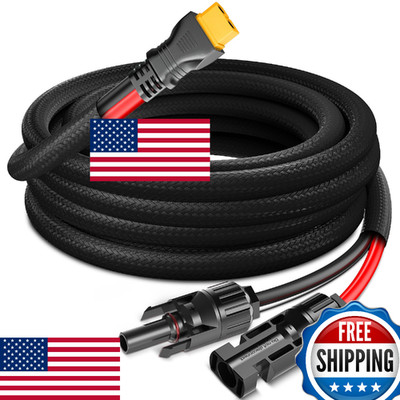 Naponal 20ft 12AWG Solar to XT60 Charging Cable Extension for ECOFLOW Power Stat