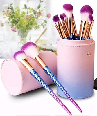 Einhorn Pinsel Set  12 Teilig Make Up Lidschatten Concealer Lips Rouge  Regenbog