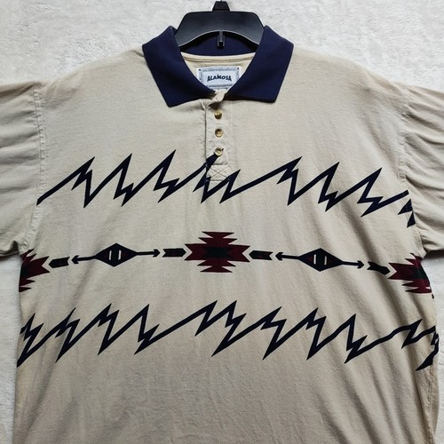 Vintage Alamosa Western Shirt Polo Aztec Pattern Large Cowboy Desert Southwest - Picture 2 of 11