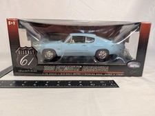 1:18 Highway 61 1968 Plymouth Barracuda Hawaiian Blue Red Lines Used Box