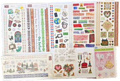 Vintage 2001 PSX Design Scrapbook Stickers Birthday Travel Sayings Love - 10shts