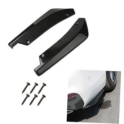 Jsorum 2Pcs Rear Bumper Canard Splitter Protector, Universal Bumper Lip Black