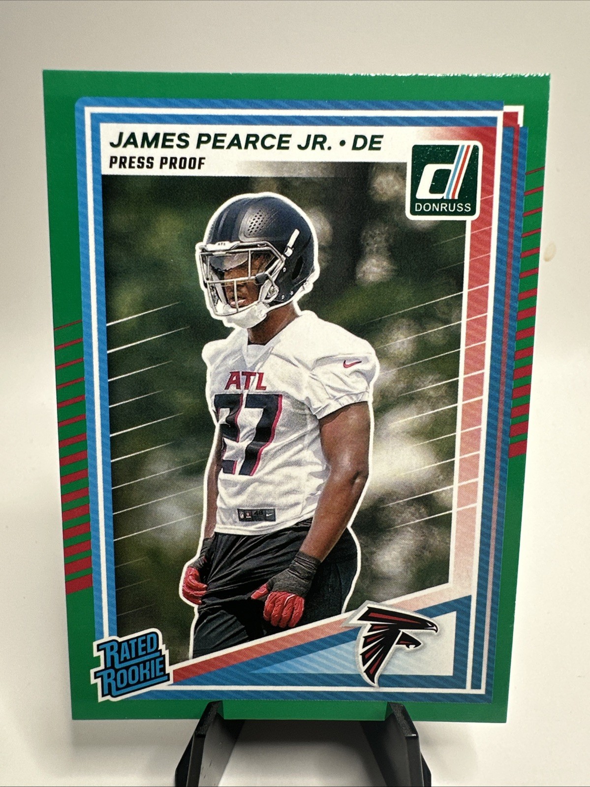 2025 Panini Donruss - Rated Rookie James Pearce Jr. #363 Press Proof Green (RC)