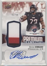 2018 Upper Deck USA Football U19 Premium Swatch 43/99 Darian Kinnard Auto z9c