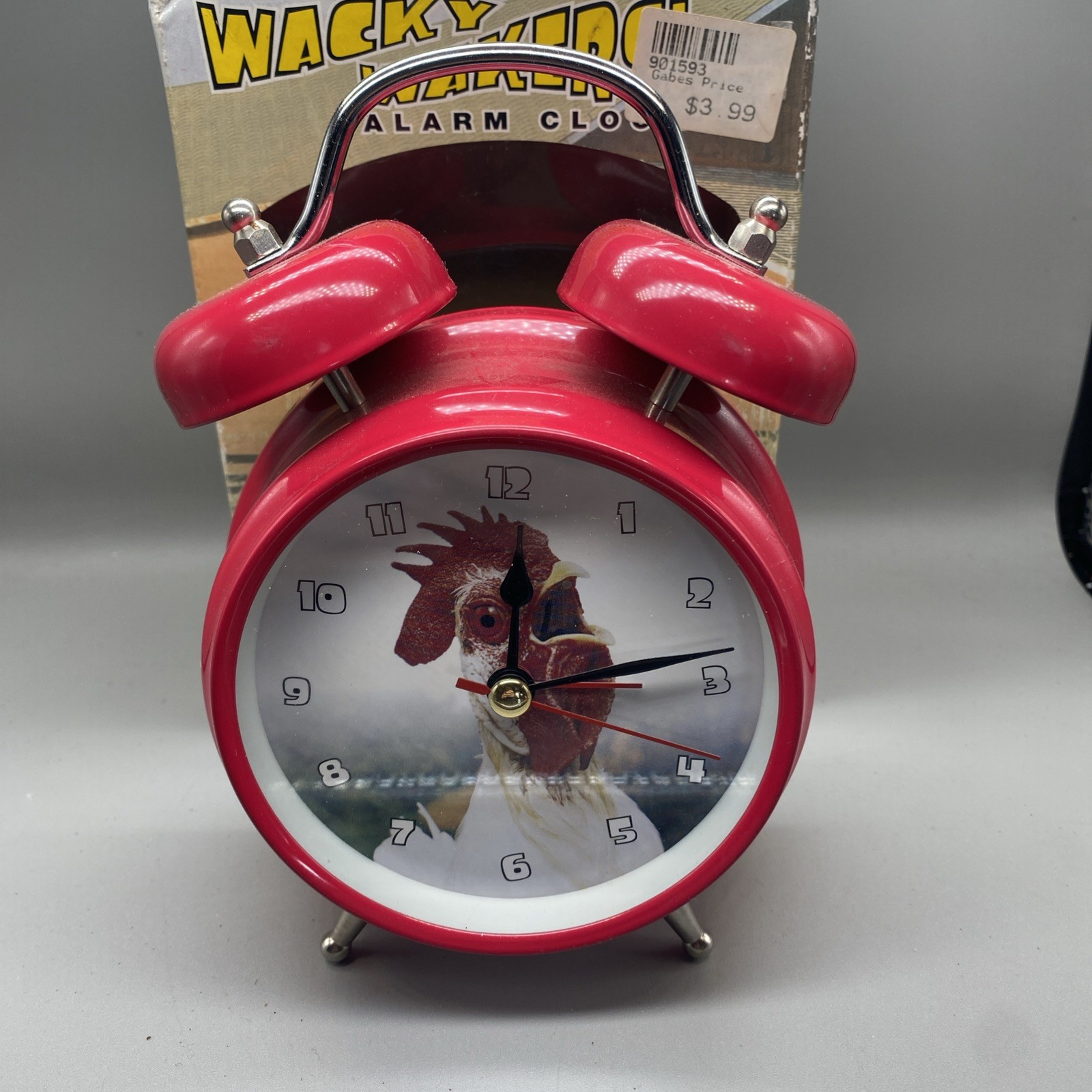 Wacky Wakers Rooster Bedside Alarm Red Clock Box And Batteries Included
