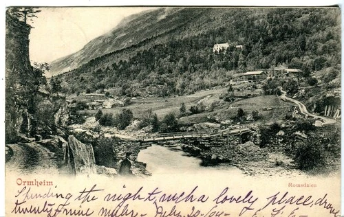 Norway Norge Ormheim of Romsdalen 1904 cover on postcard