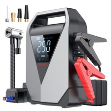 Car Jump Starter with Air Compressor, 1800A Peak 12000mAh Portable Car Batter...