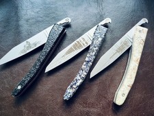 3x Charles Canon Klappmesser Austernschalen Muschelschalen + stab. Kohle