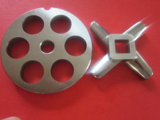  COMBO  22 x 3/4" 20 mm holes Meat Grinder Plate  HEAVY DUTY KNIFE ITALY 