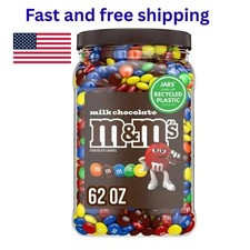 M&MS Milk Chocolate Candy Bulk Jar, 62 oz Fre...