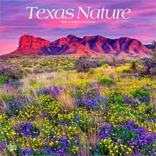 Texas Nature | 2026 12x24" (Hanging) Square Wall Calendar | Plastic-Free