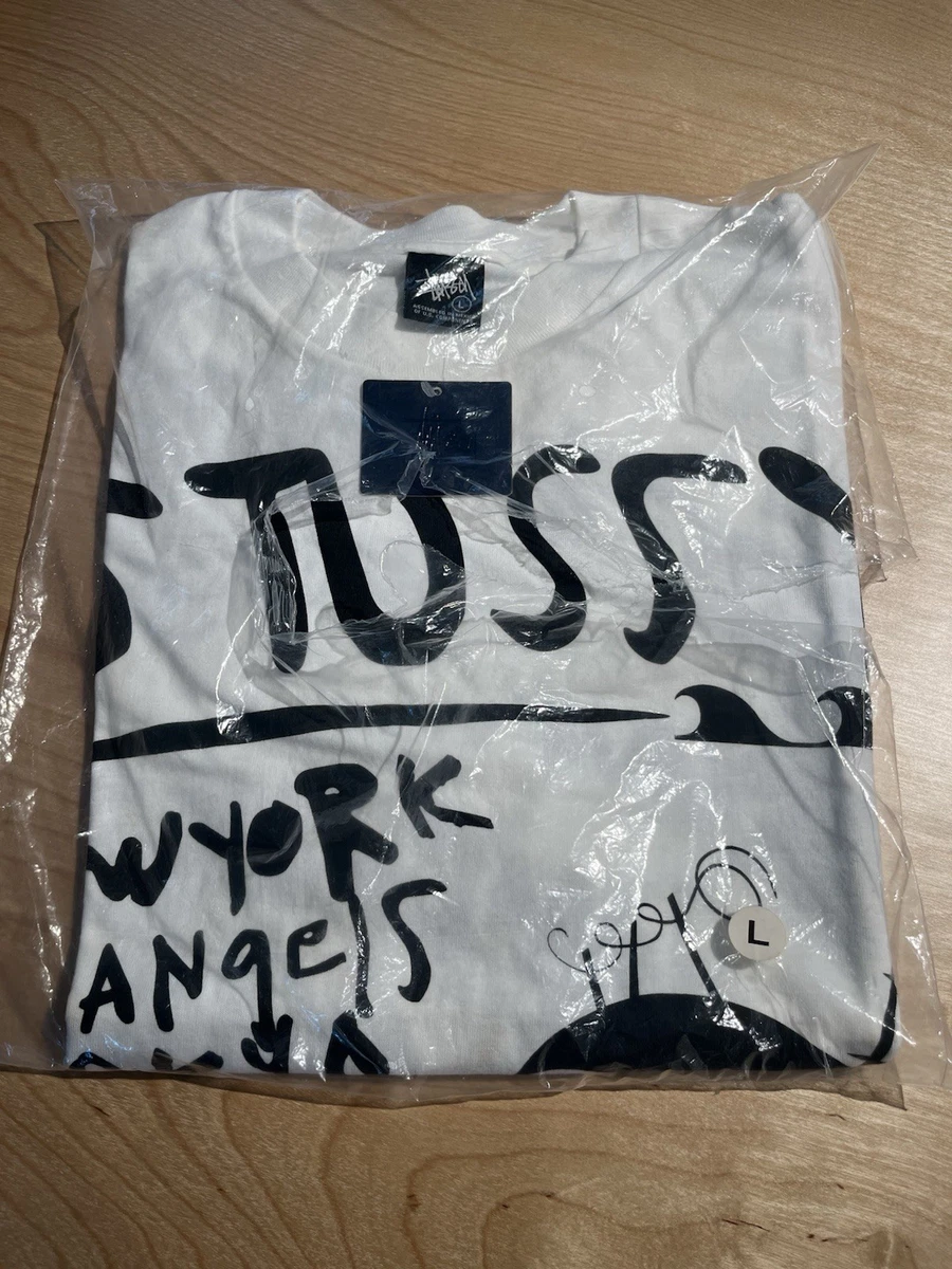 超希少‼️OLD STUSSY THANX GIVIN'2002 CREW 2006 Vintage Stussy x KAWS Graffiti World Tour Black White T-shirt