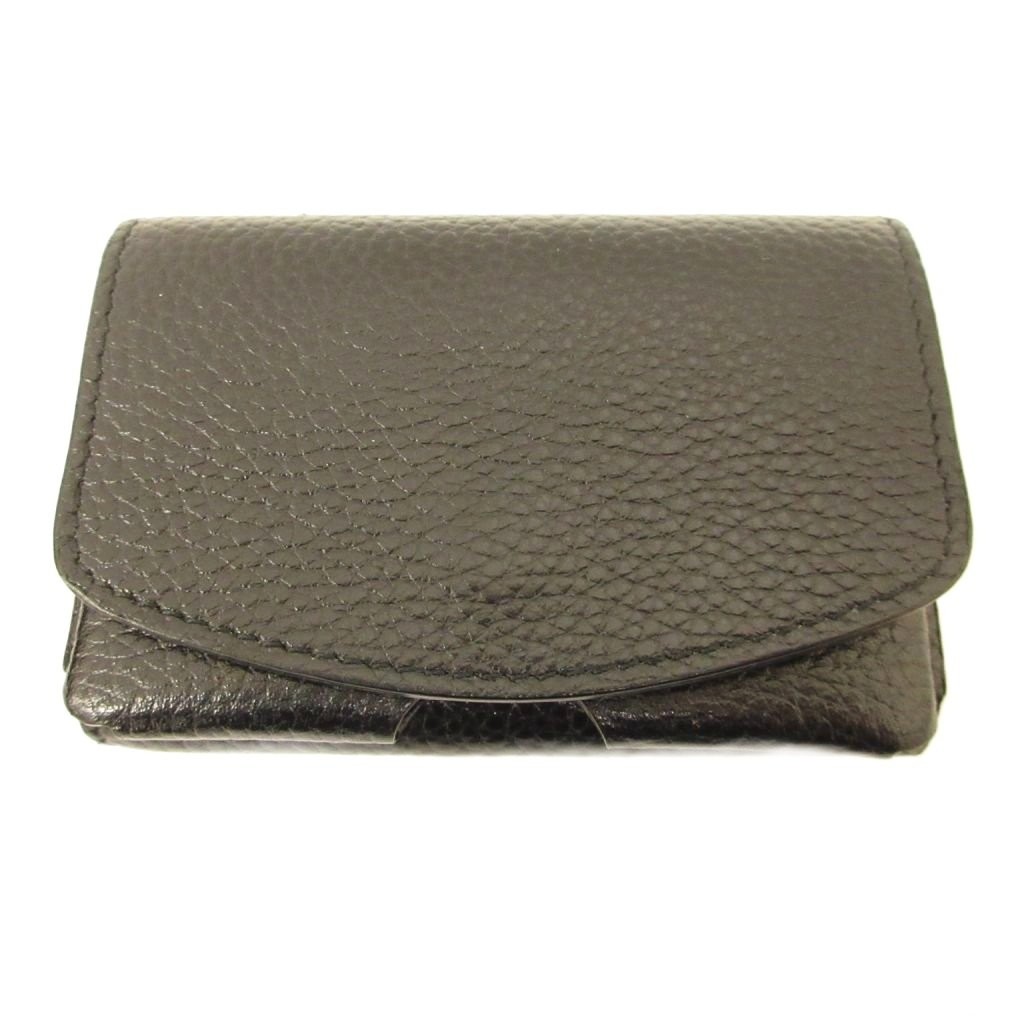 Maison Sbond Leather Wallet Trifold Black Men Excellent Used Japan