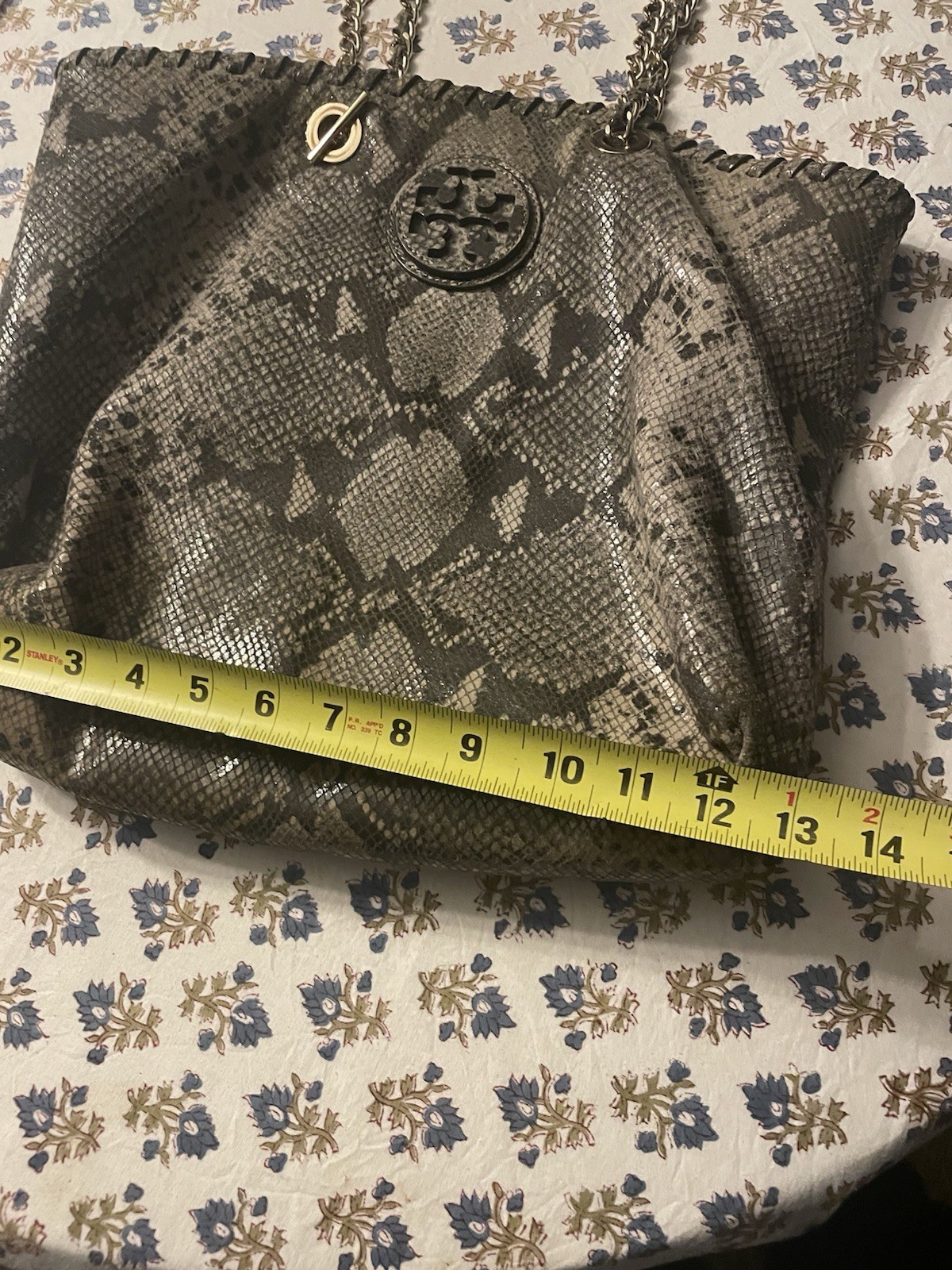 Tory Burch Python Purse Bag Off The Shoulder Snak… - image 3