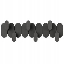 Tempo 6 Black Wall Coat Hanger for Hallway, 6 Hooks, Modern Design