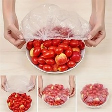 100Pcs Disposable Food Cover Plastic Wrap Elastic Fresh Keeping Saver Bages